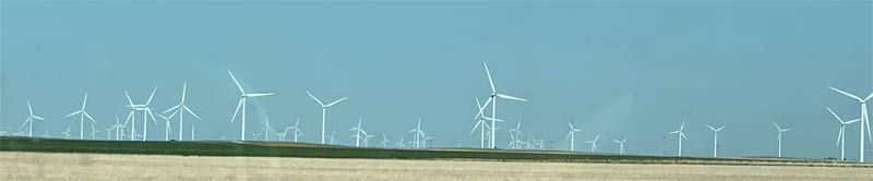 From Sterling, Colorado along the border with Kansas we saw thousands of wind turbines