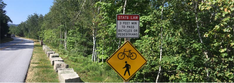 Maine great bike lanes and beautiful scenic rides along the coast with frequent road signs